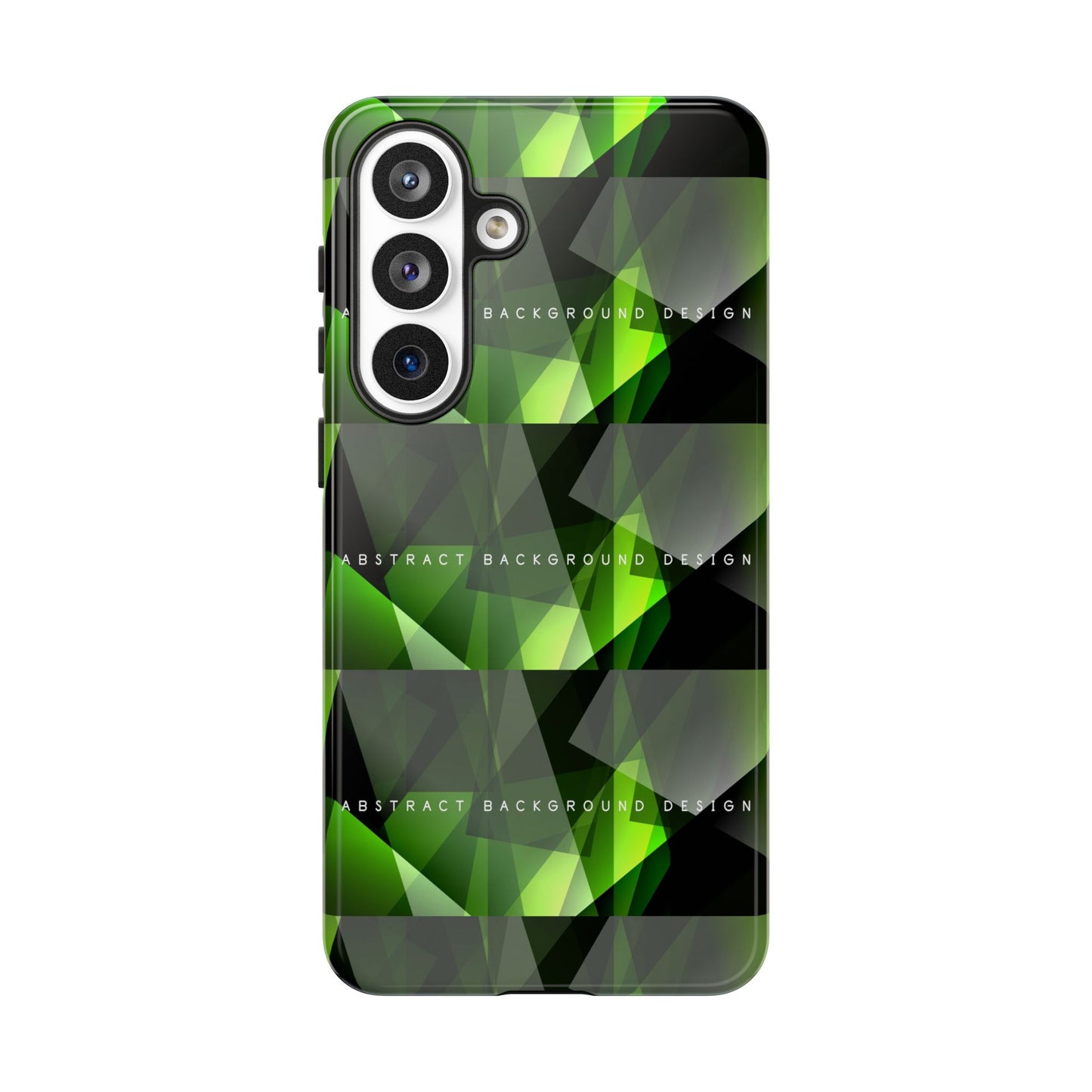 Green Geometric Phone Case — Abstract Triangular Pattern Tough Case