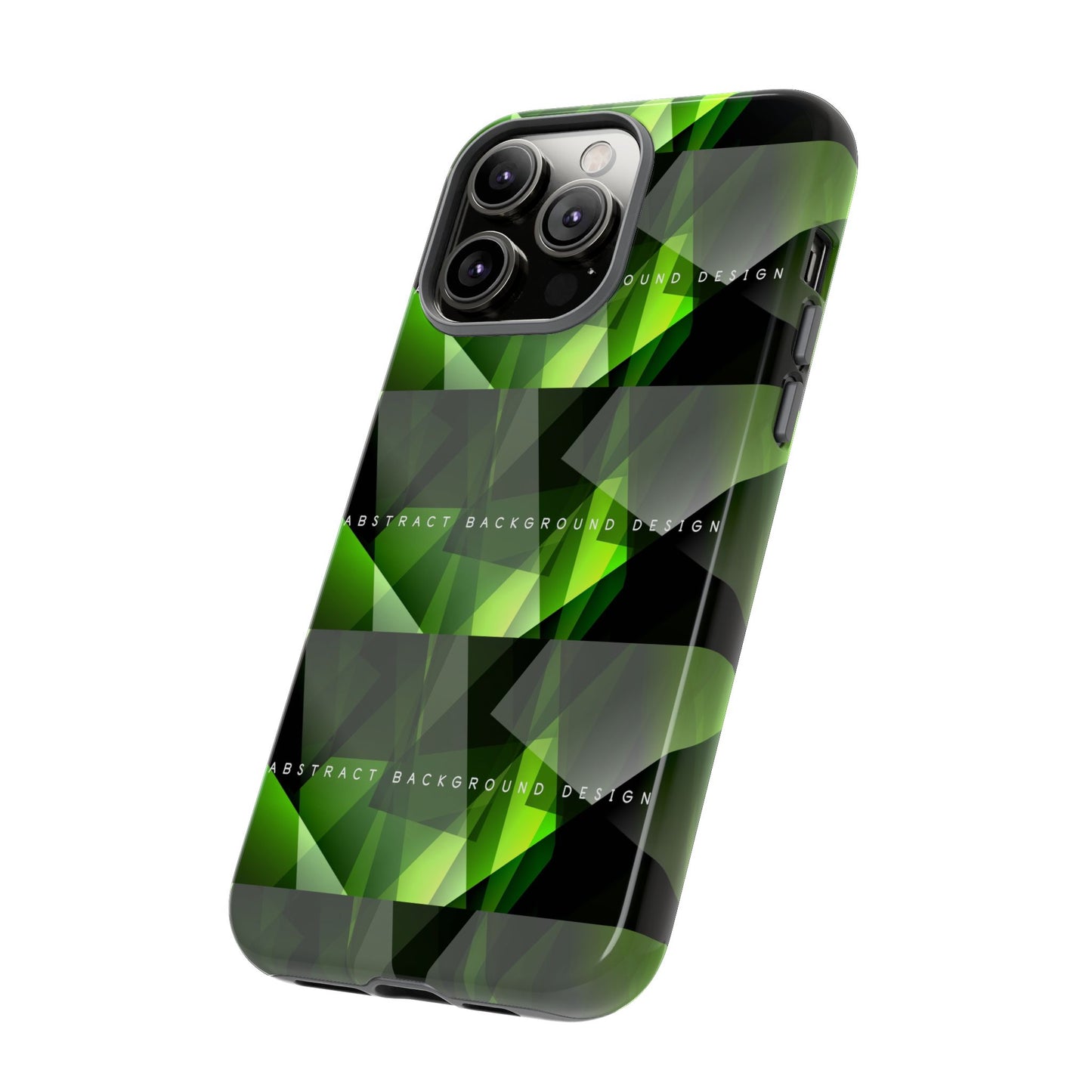 Green Geometric Phone Case — Abstract Triangular Pattern Tough Case