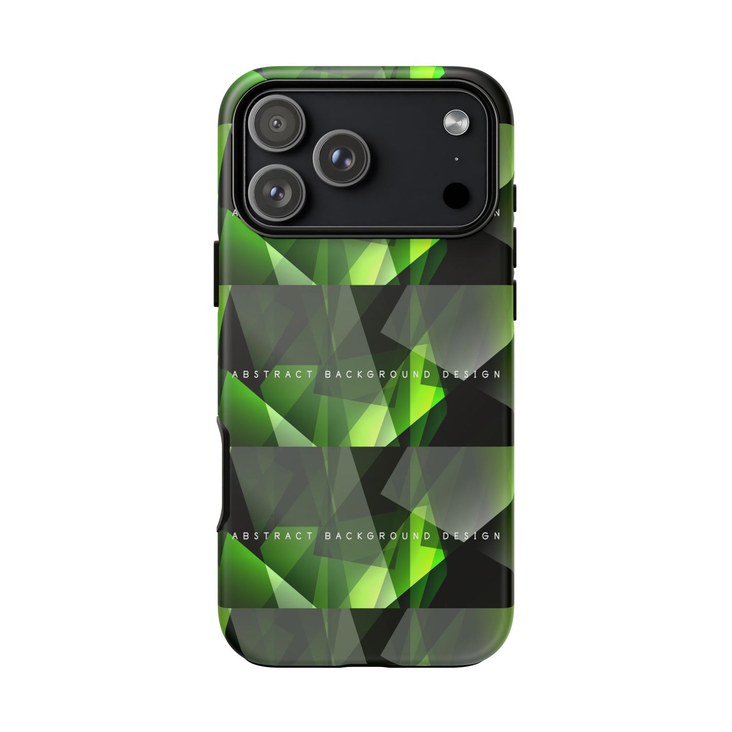 Green Geometric Phone Case — Abstract Triangular Pattern Tough Case