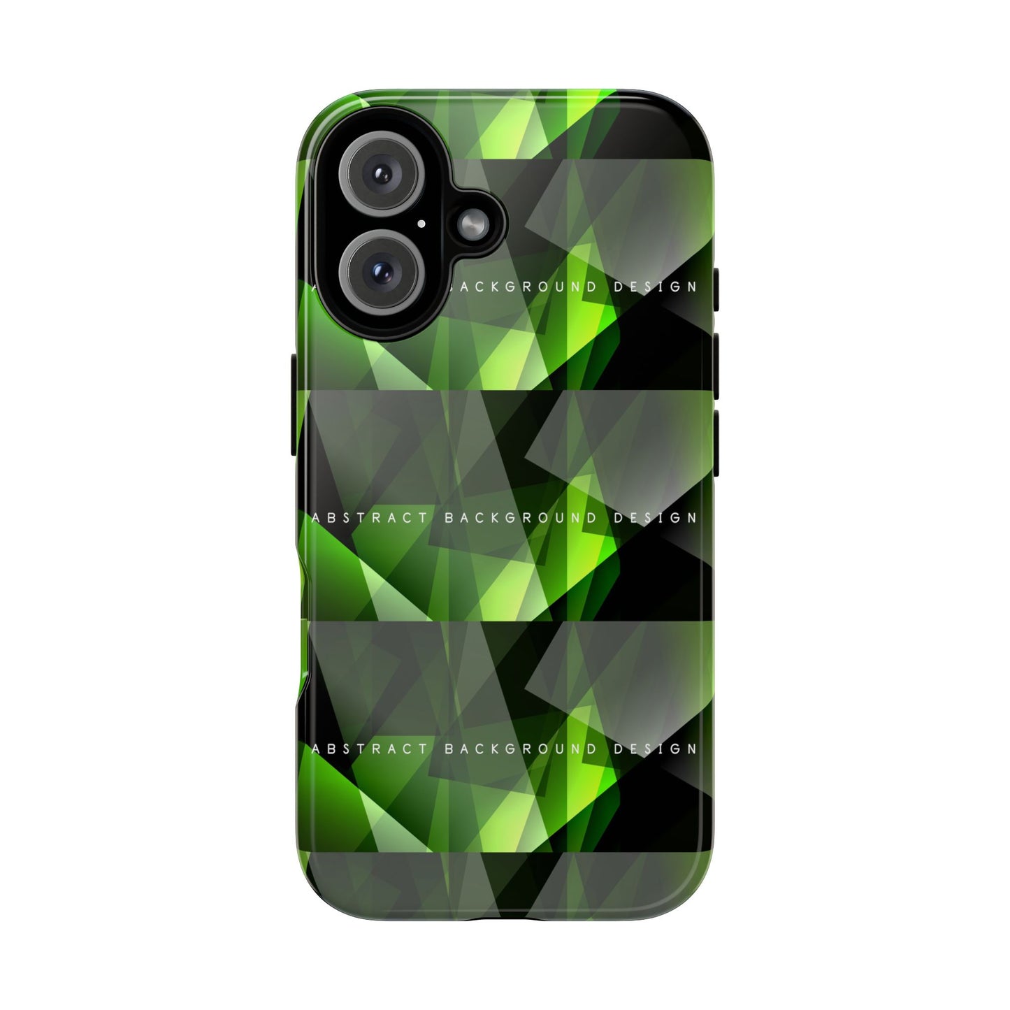Green Geometric Phone Case — Abstract Triangular Pattern Tough Case
