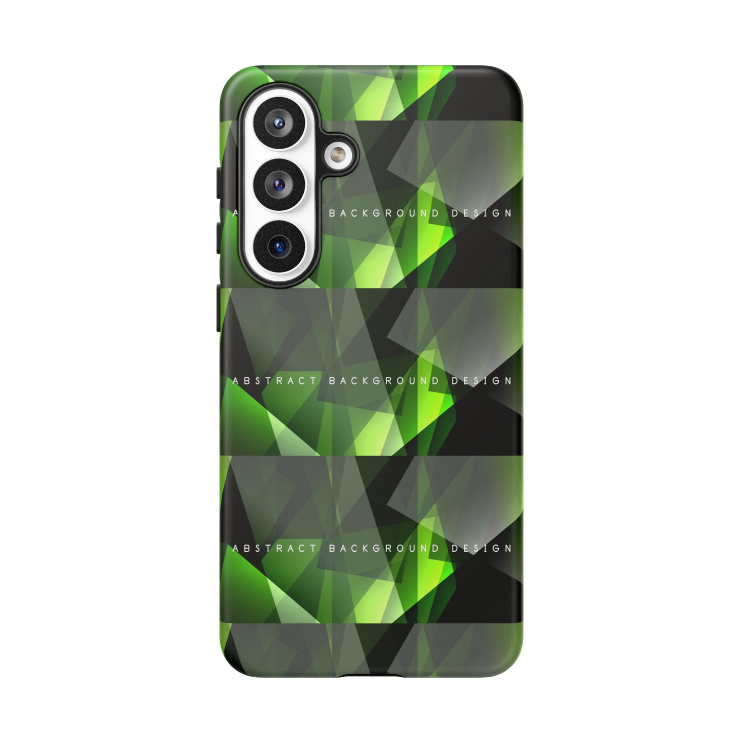 Green Geometric Phone Case — Abstract Triangular Pattern Tough Case
