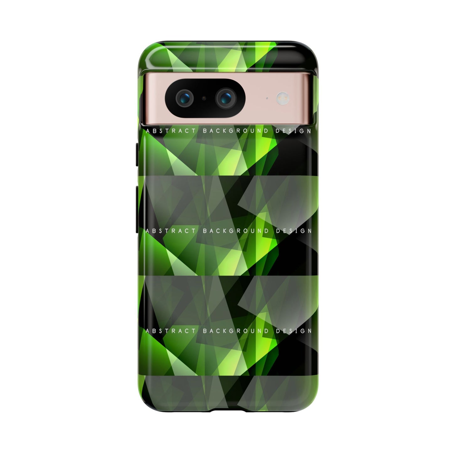 Green Geometric Phone Case — Abstract Triangular Pattern Tough Case