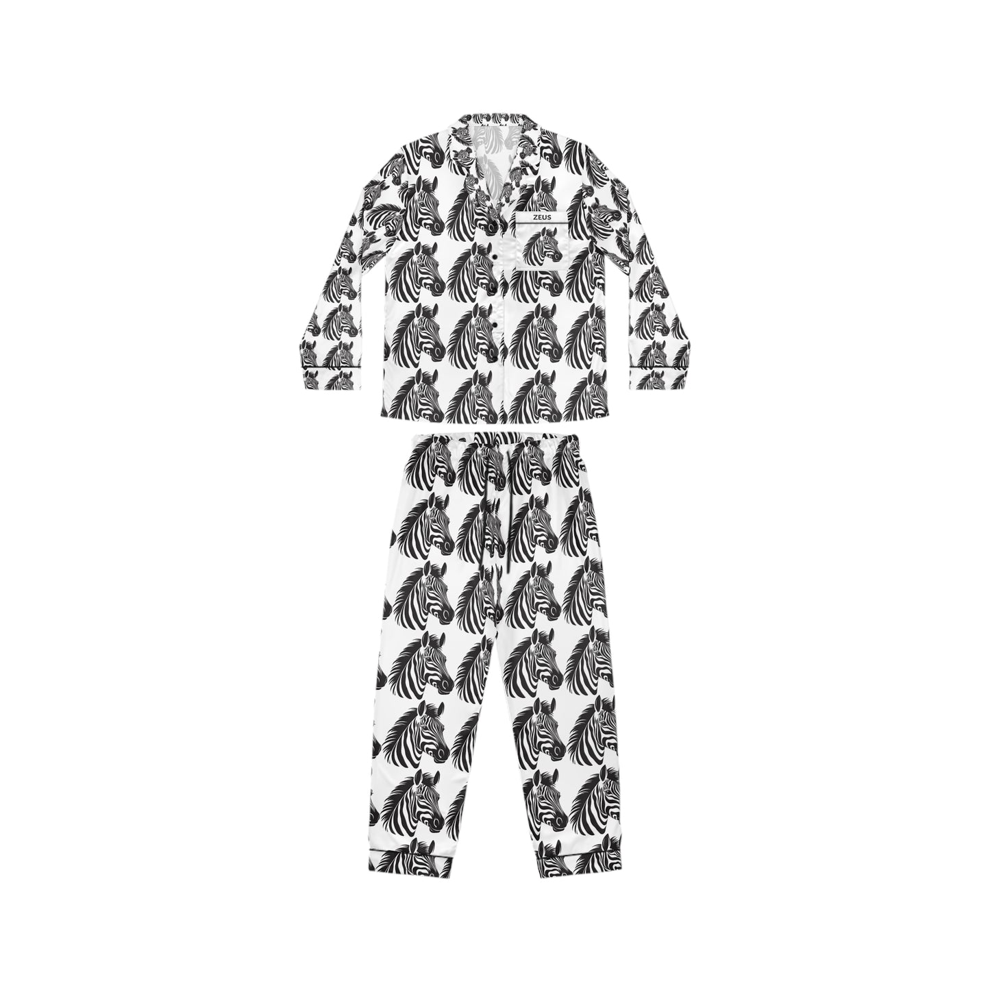 Zeus Zebra Pajamas Women's Satin Pajamas (AOP)