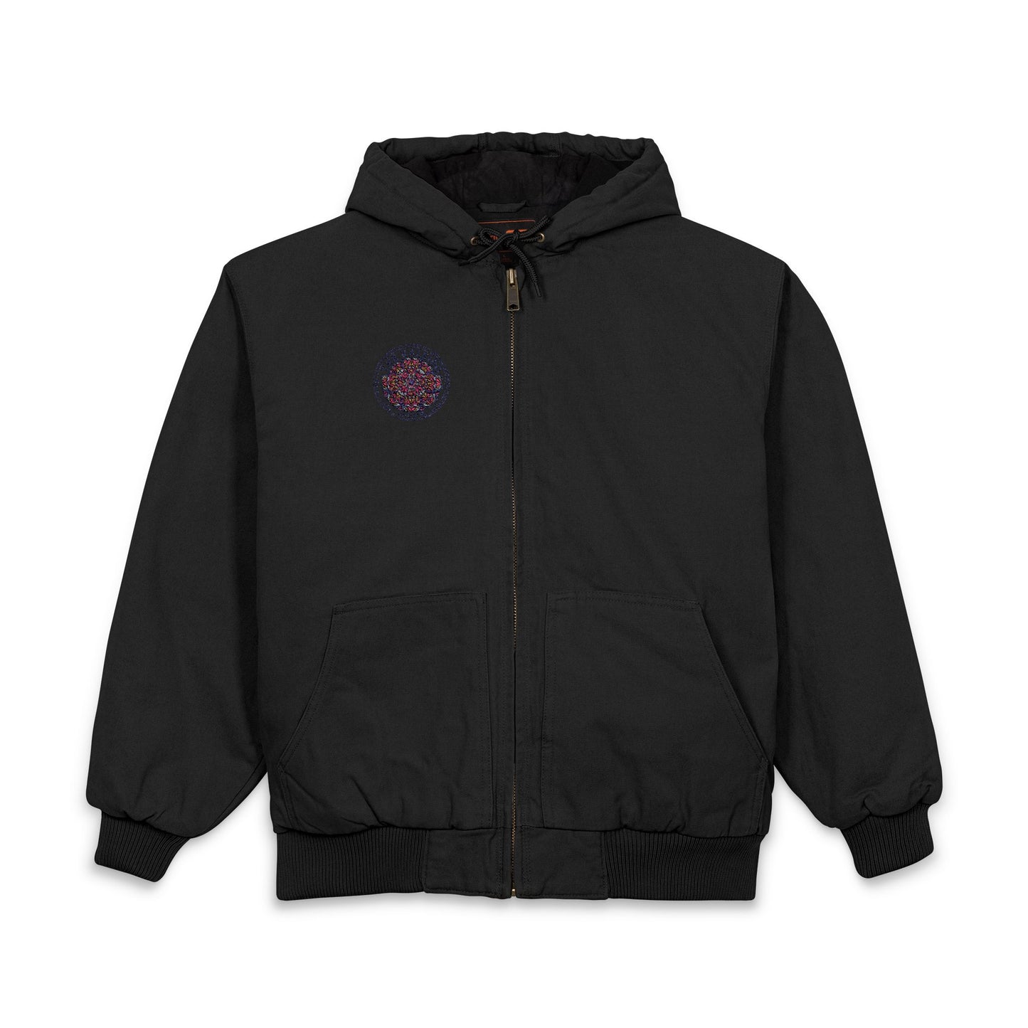 Men's Embroidered Hooded Work Jacket – Small Chest Galaxy Emblem