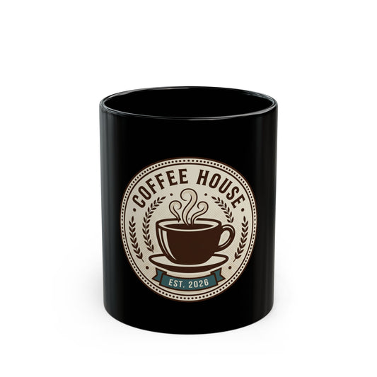 Coffee House Logo Mug | Black Ceramic Coffee Mug 11oz or 15oz