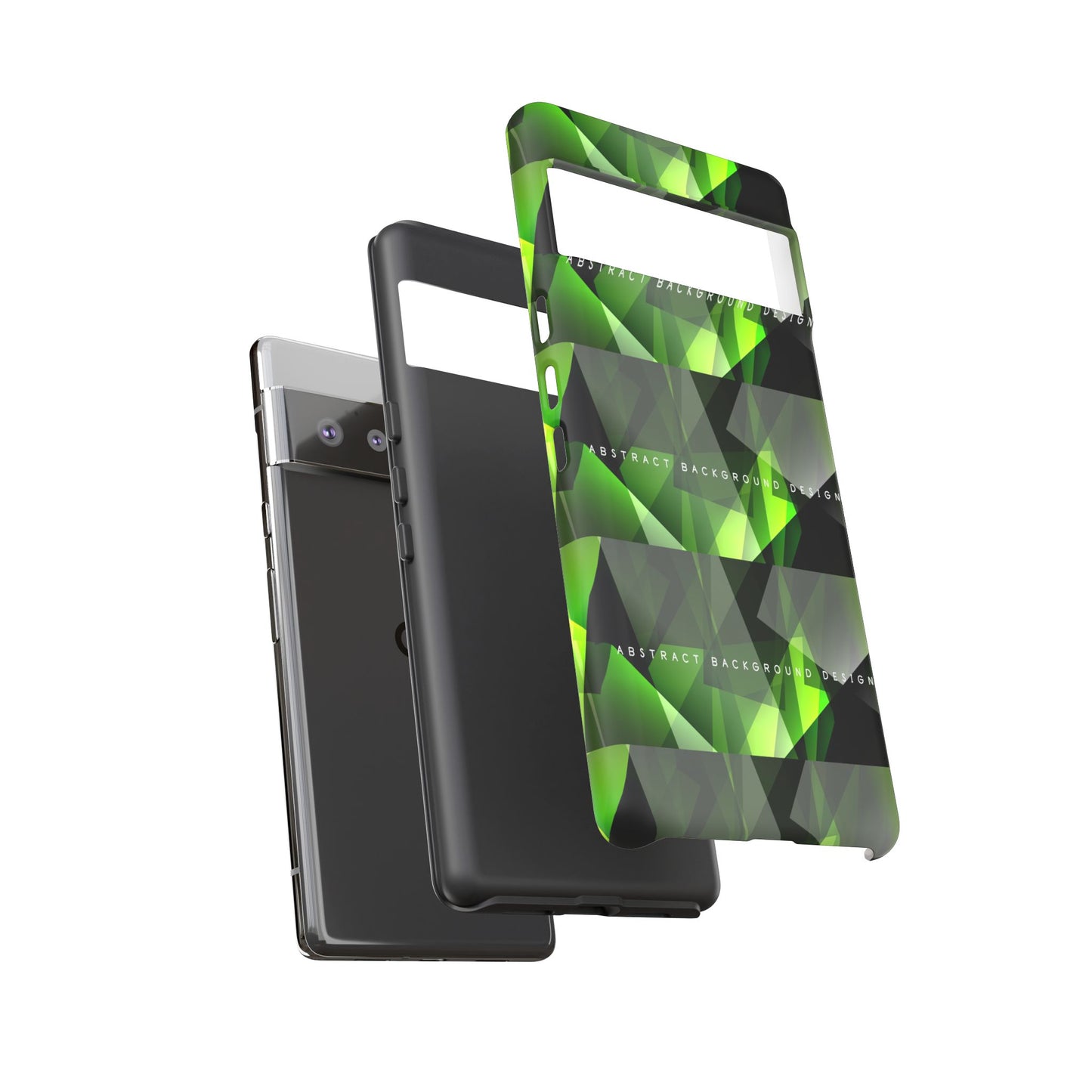 Green Geometric Phone Case — Abstract Triangular Pattern Tough Case