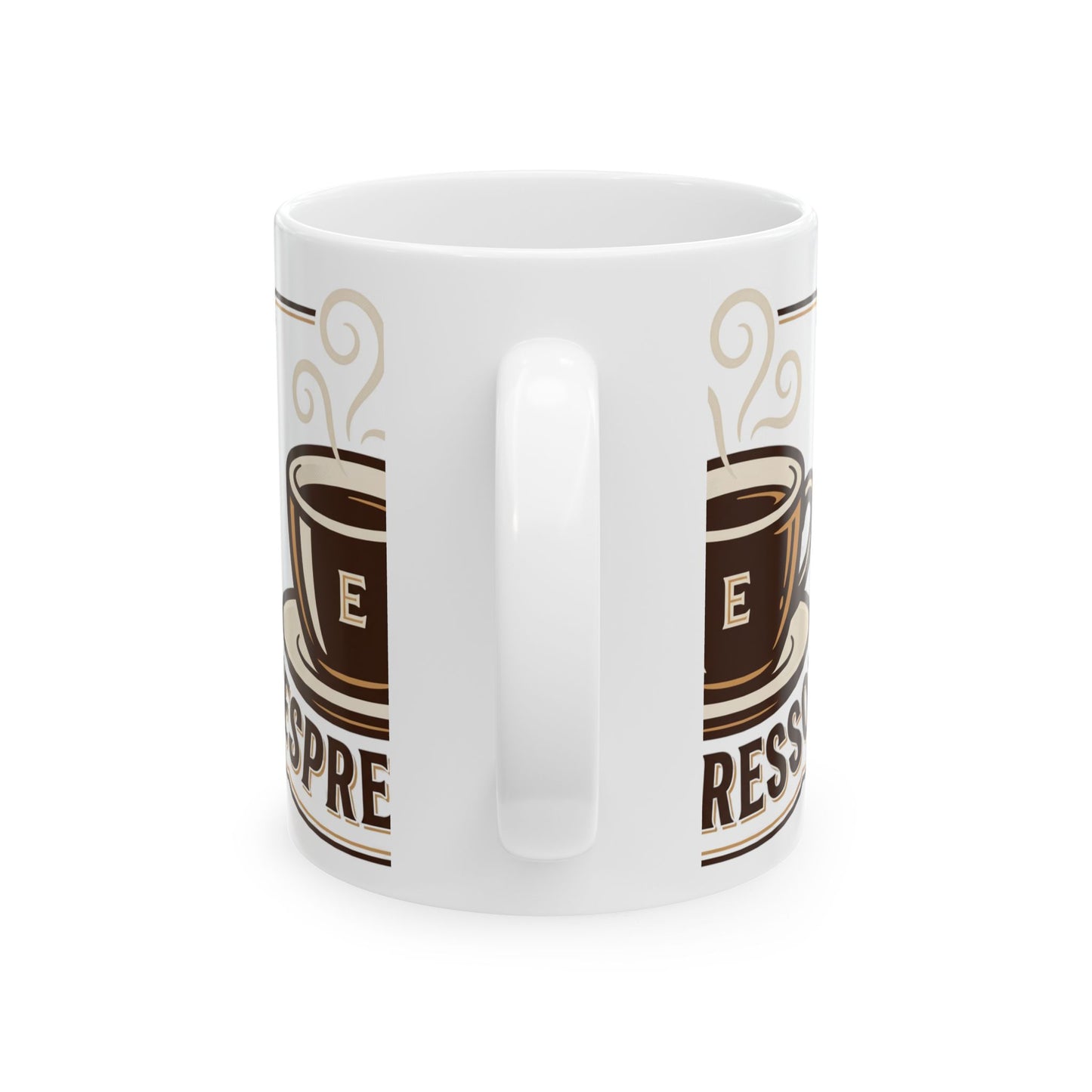 Espresso Cup Illustration Mug | Coffee Shop Retro Logo Ceramic Mug