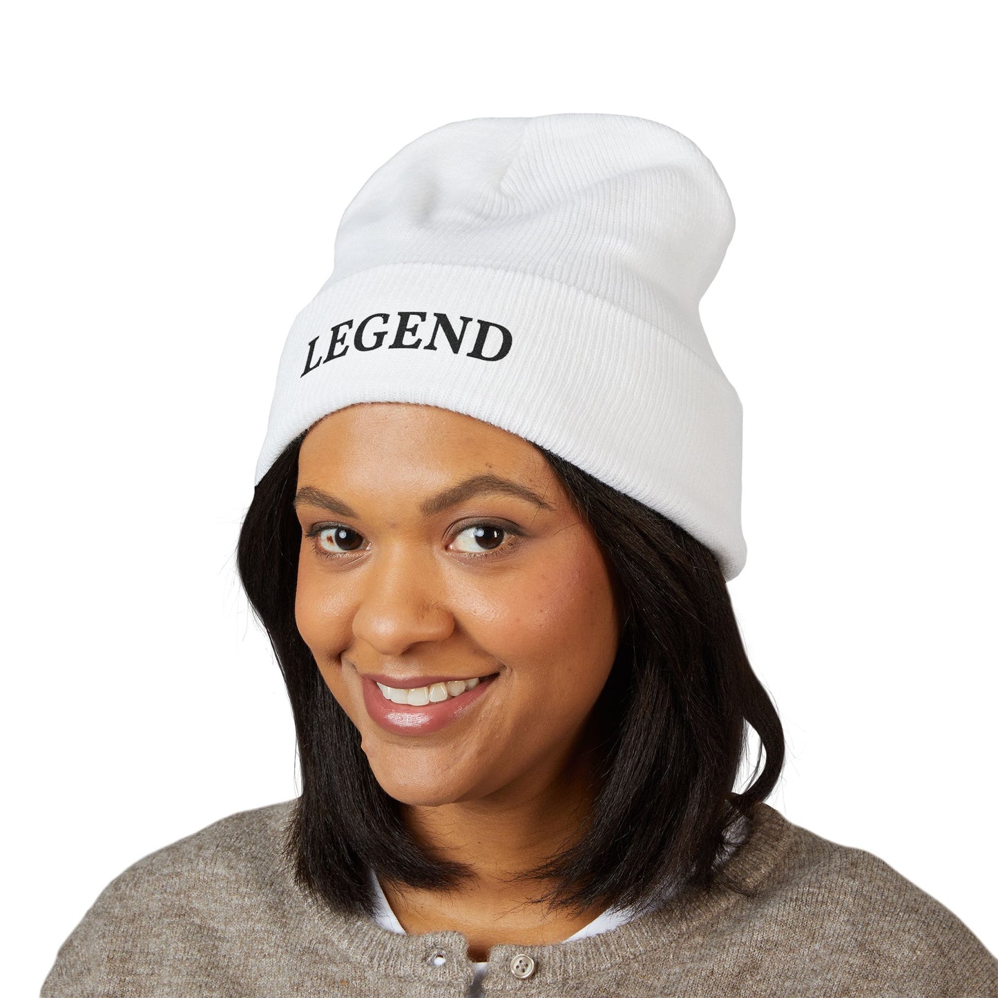 LEGEND embroidered cuffed beanie | Embroidery knit hat