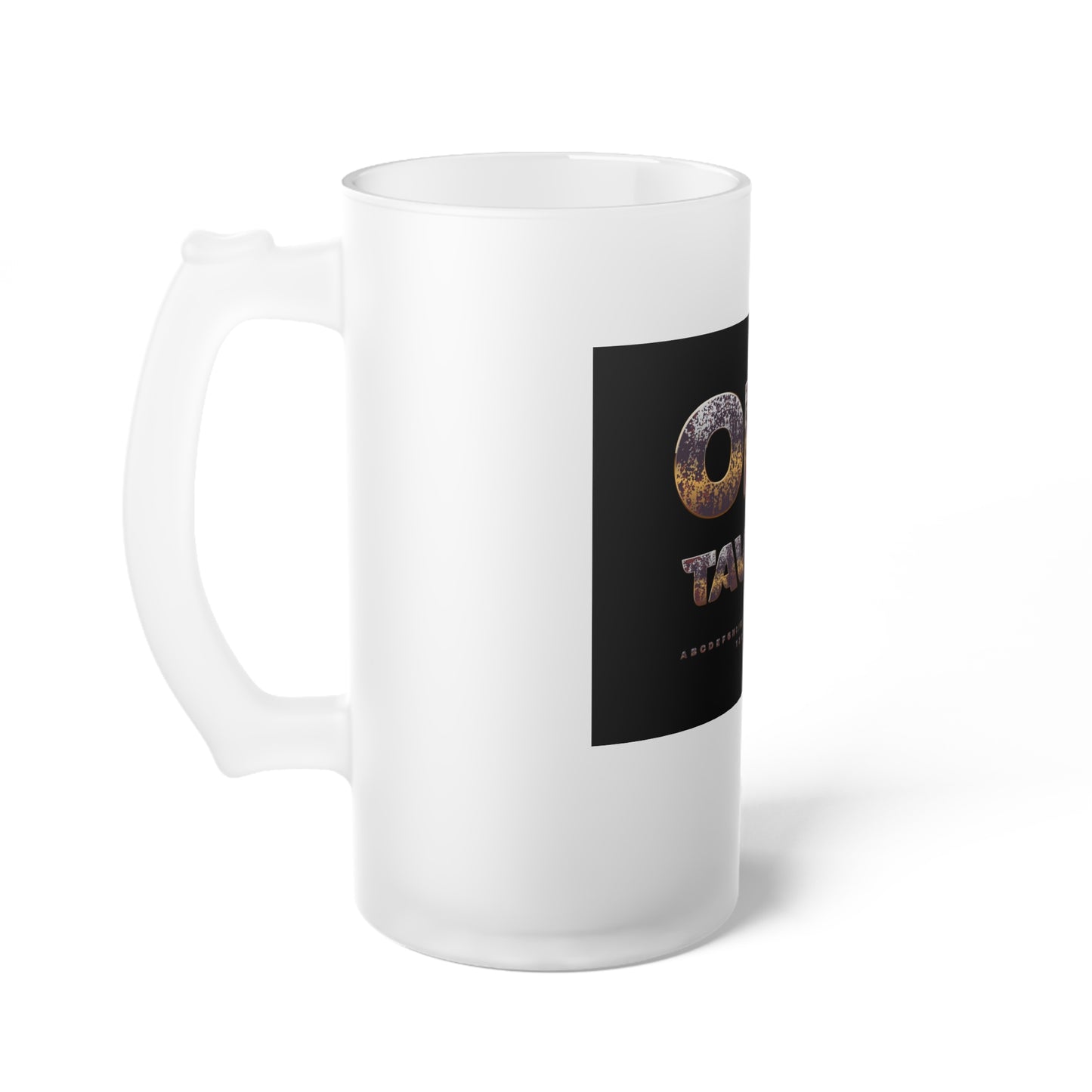 Frosted Glass Beer Mug — "Old Tavern" Vintage Pub Logo