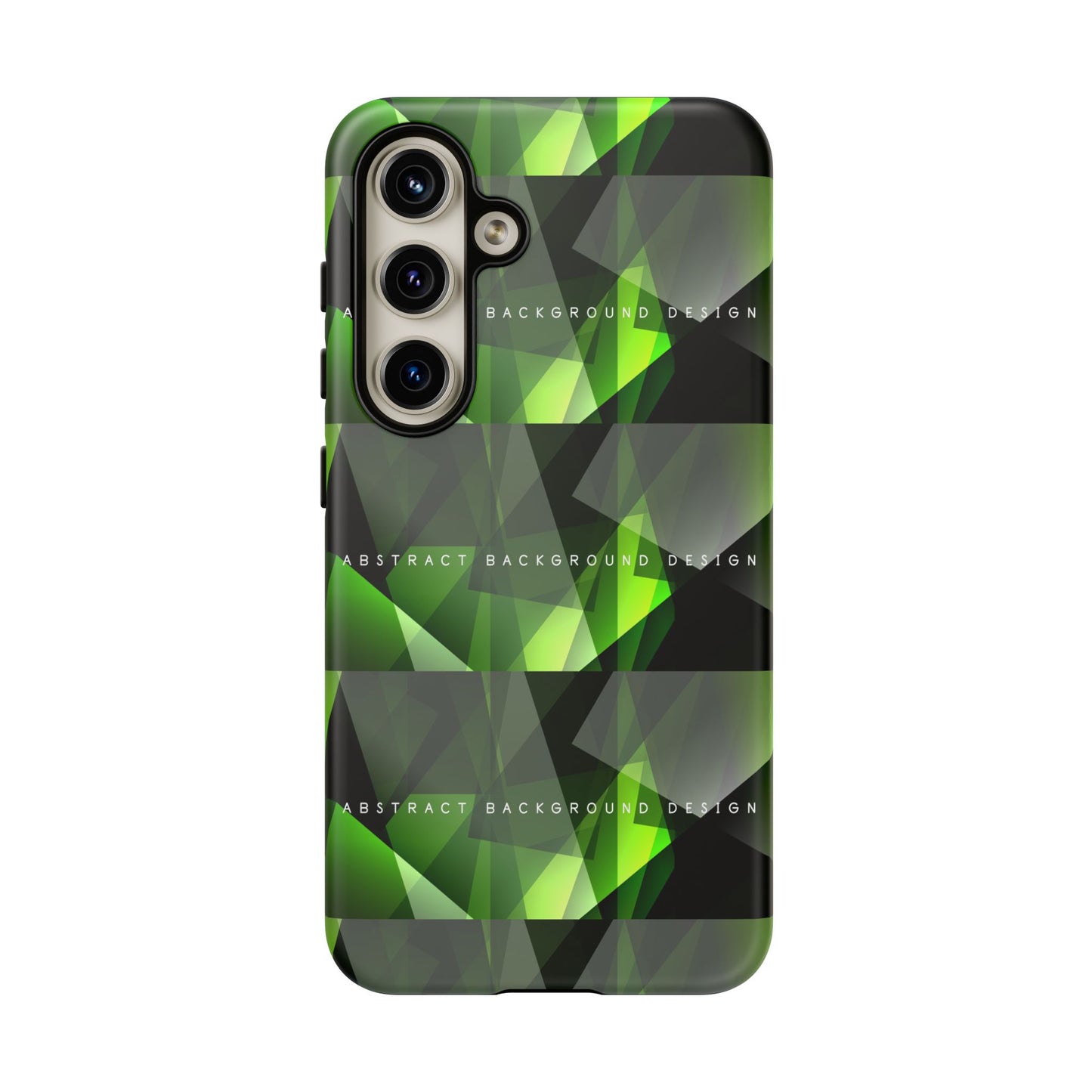 Green Geometric Phone Case — Abstract Triangular Pattern Tough Case