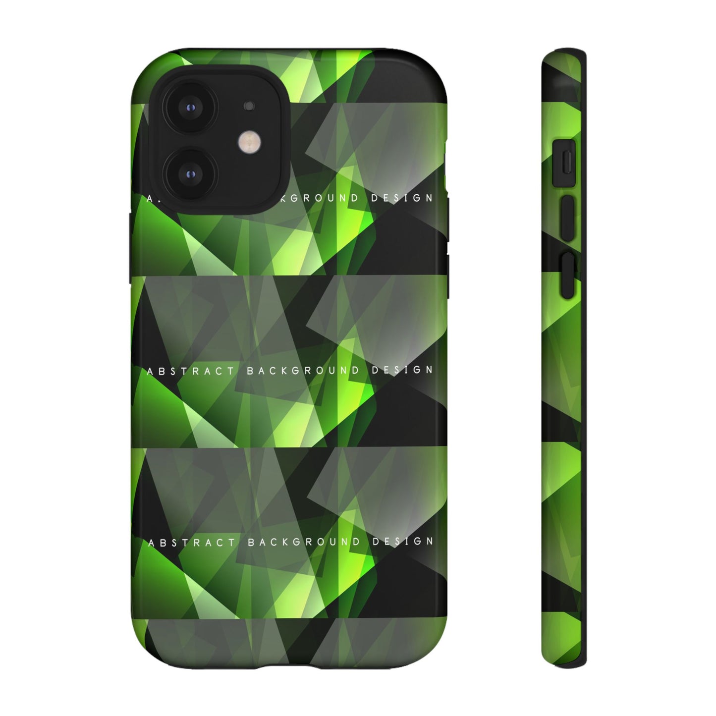 Green Geometric Phone Case — Abstract Triangular Pattern Tough Case