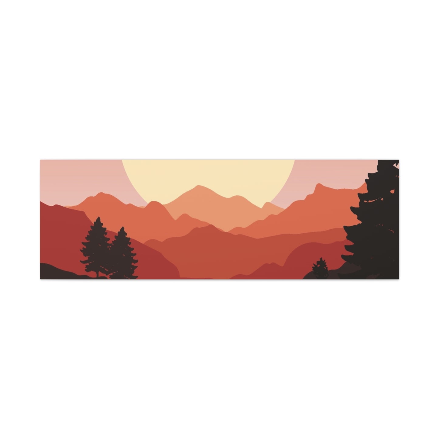 Minimal Mountain Outline Canvas, Stretched Matte, Single-Peak Trail Art | Mountaincore