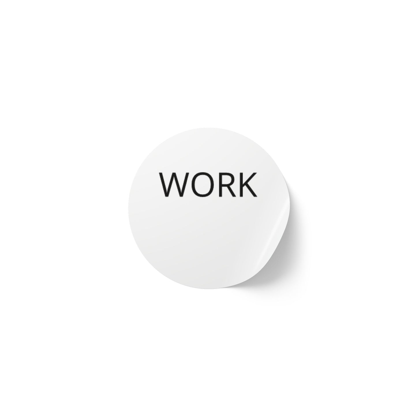 WORK round sticker | label rolls, office organization, white circle stickers