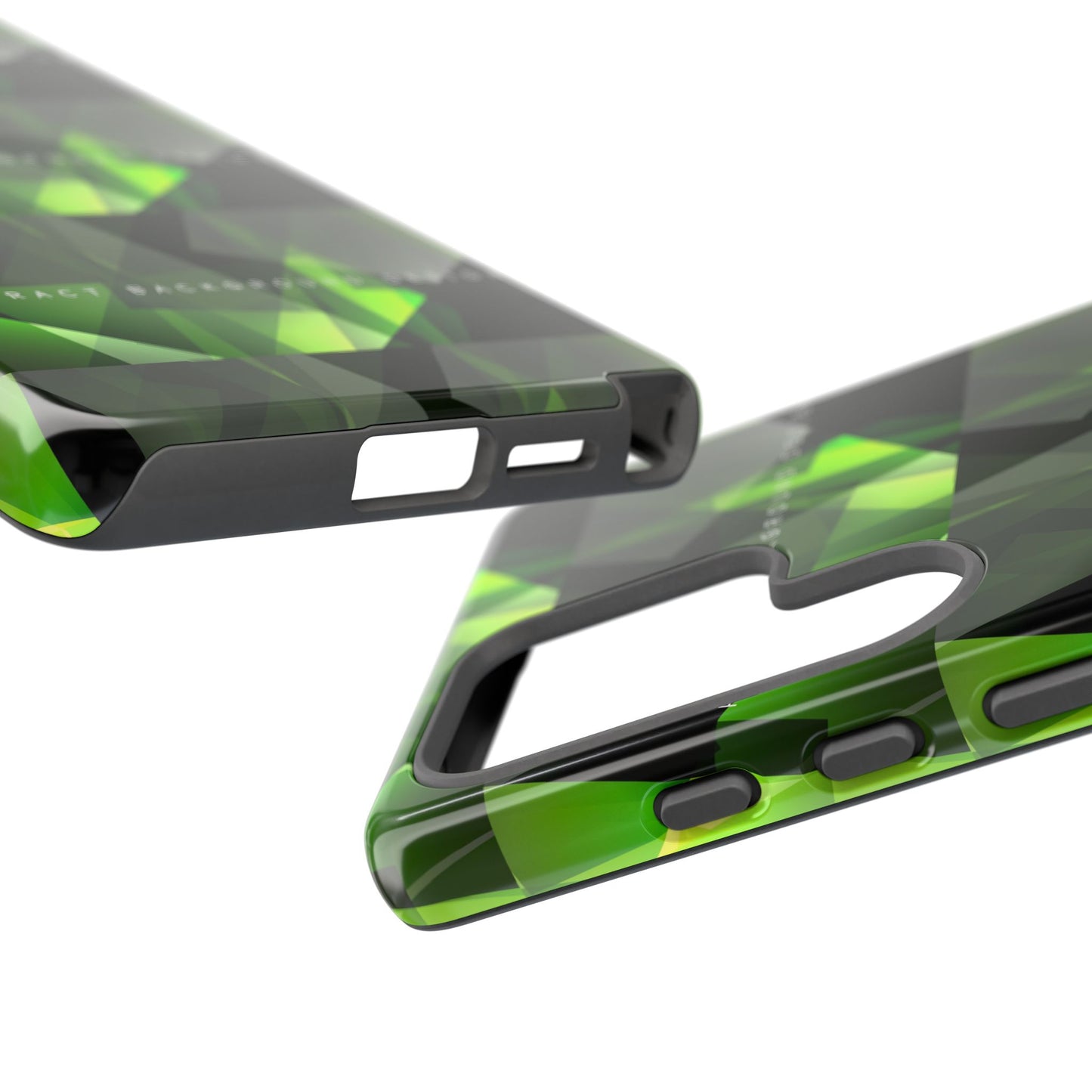 Green Geometric Phone Case — Abstract Triangular Pattern Tough Case