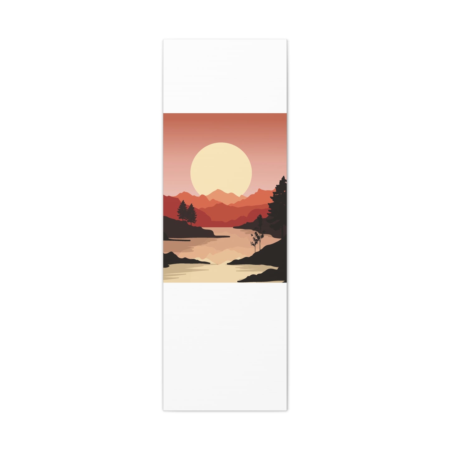 Minimal Mountain Outline Canvas, Stretched Matte, Single-Peak Trail Art | Mountaincore
