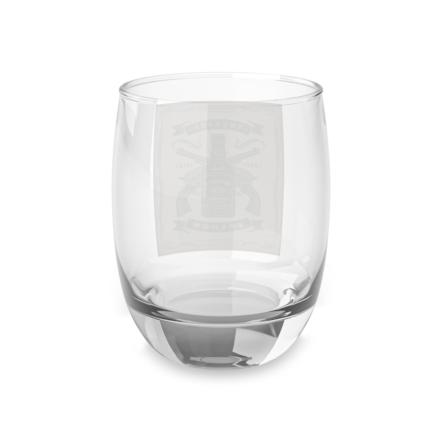 Whiskey Glass — Vintage Saloon Two Guns Retro Bottle & Pistols Design