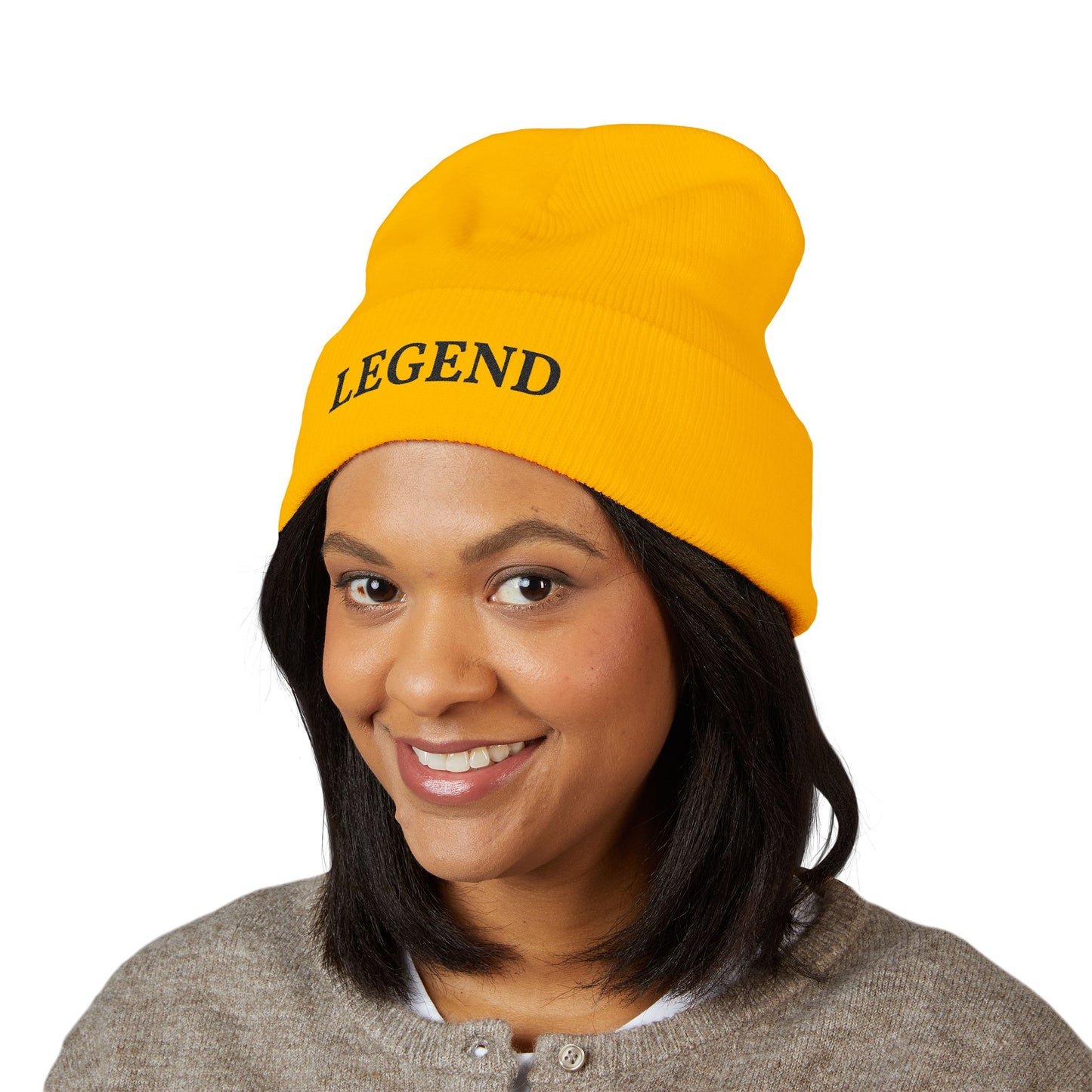 LEGEND embroidered cuffed beanie | Embroidery knit hat