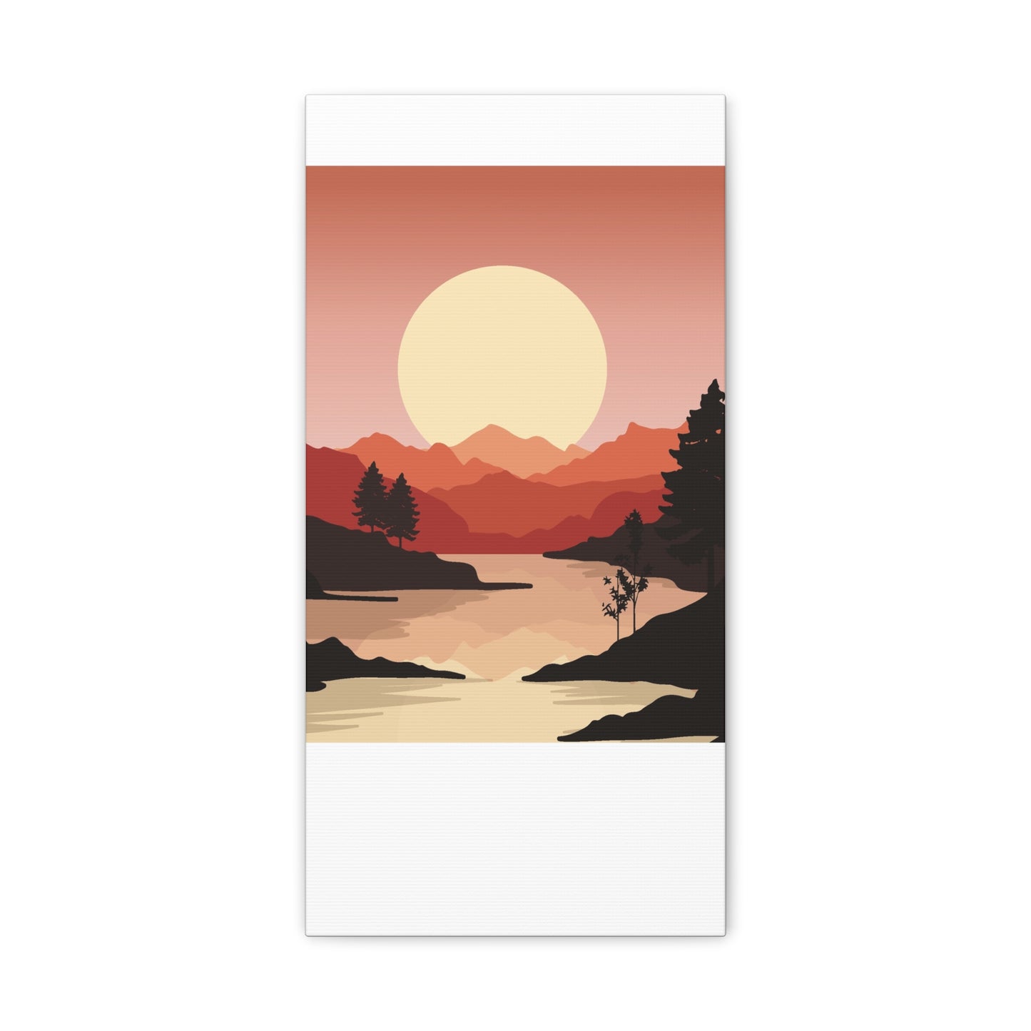 Minimal Mountain Outline Canvas, Stretched Matte, Single-Peak Trail Art | Mountaincore