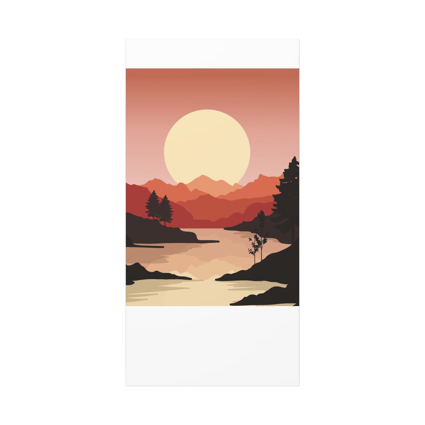 Minimal Mountain Outline Canvas, Stretched Matte, Single-Peak Trail Art | Mountaincore