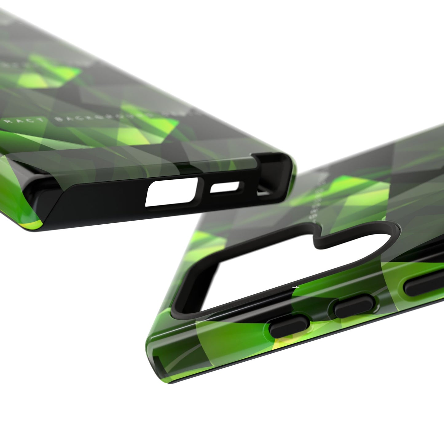 Green Geometric Phone Case — Abstract Triangular Pattern Tough Case