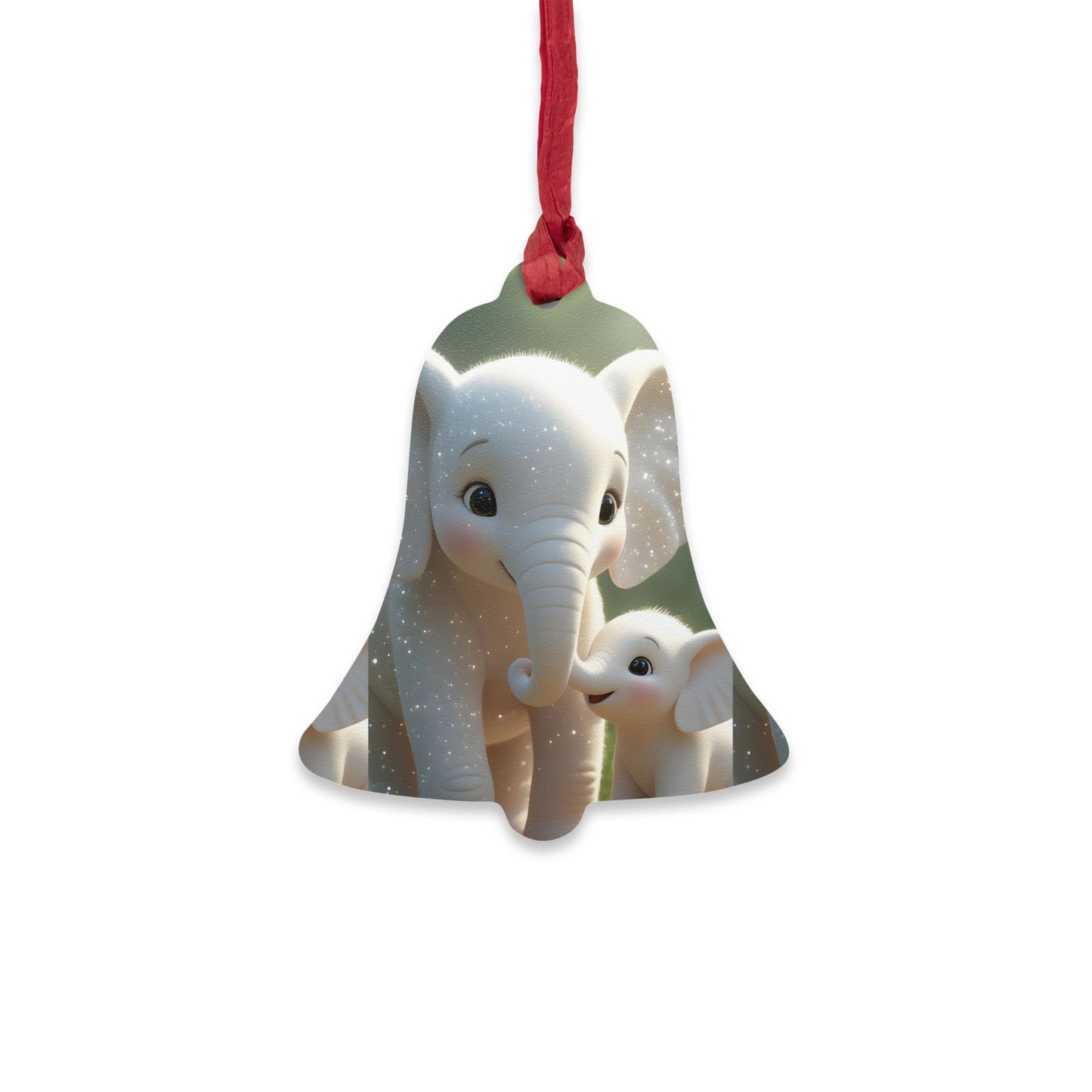Elephant Family Wooden Ornaments | Bell-Shaped Baby Elephant Decoration