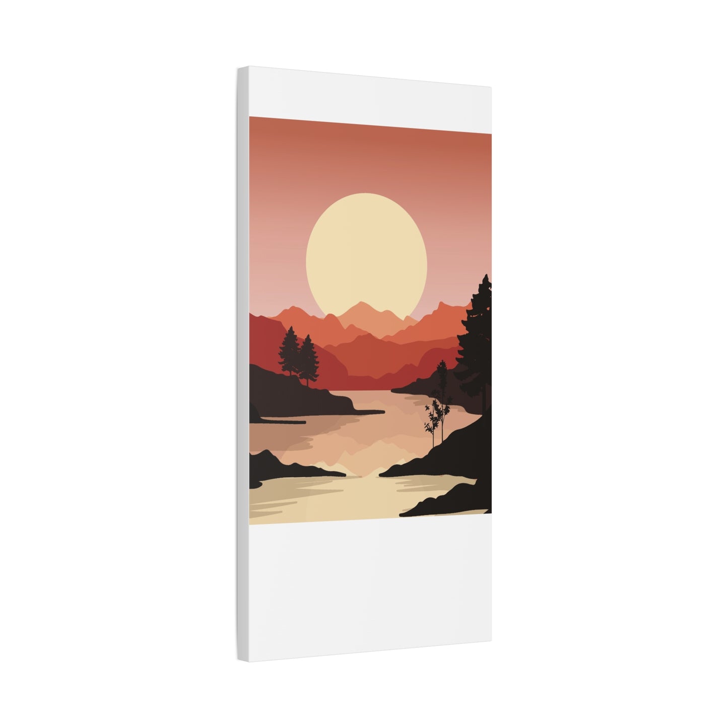 Minimal Mountain Outline Canvas, Stretched Matte, Single-Peak Trail Art | Mountaincore