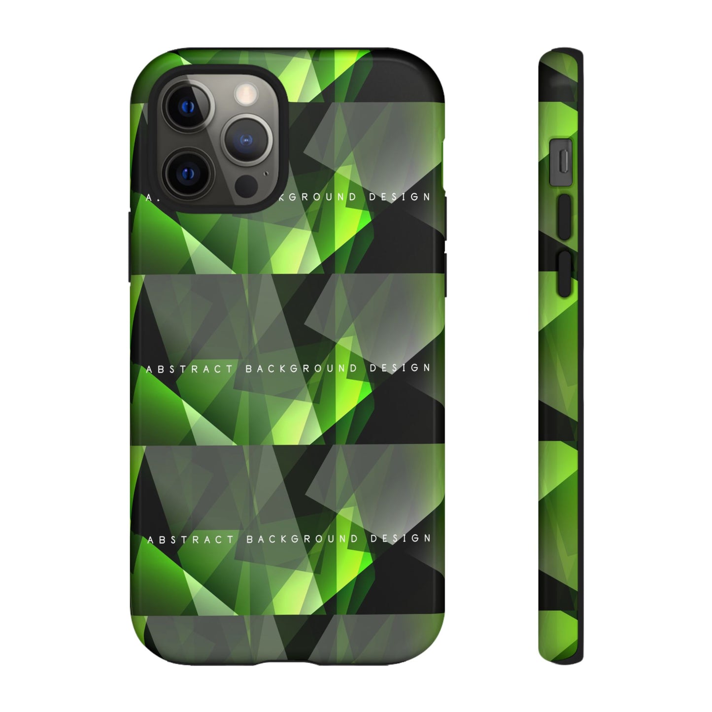Green Geometric Phone Case — Abstract Triangular Pattern Tough Case
