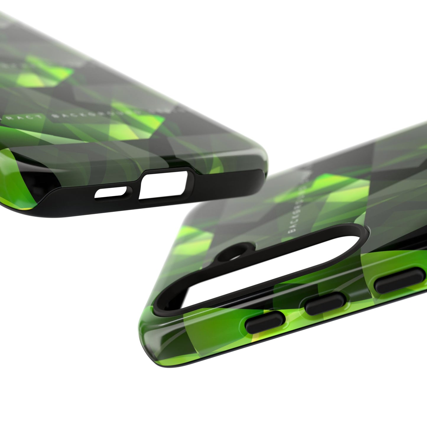 Green Geometric Phone Case — Abstract Triangular Pattern Tough Case