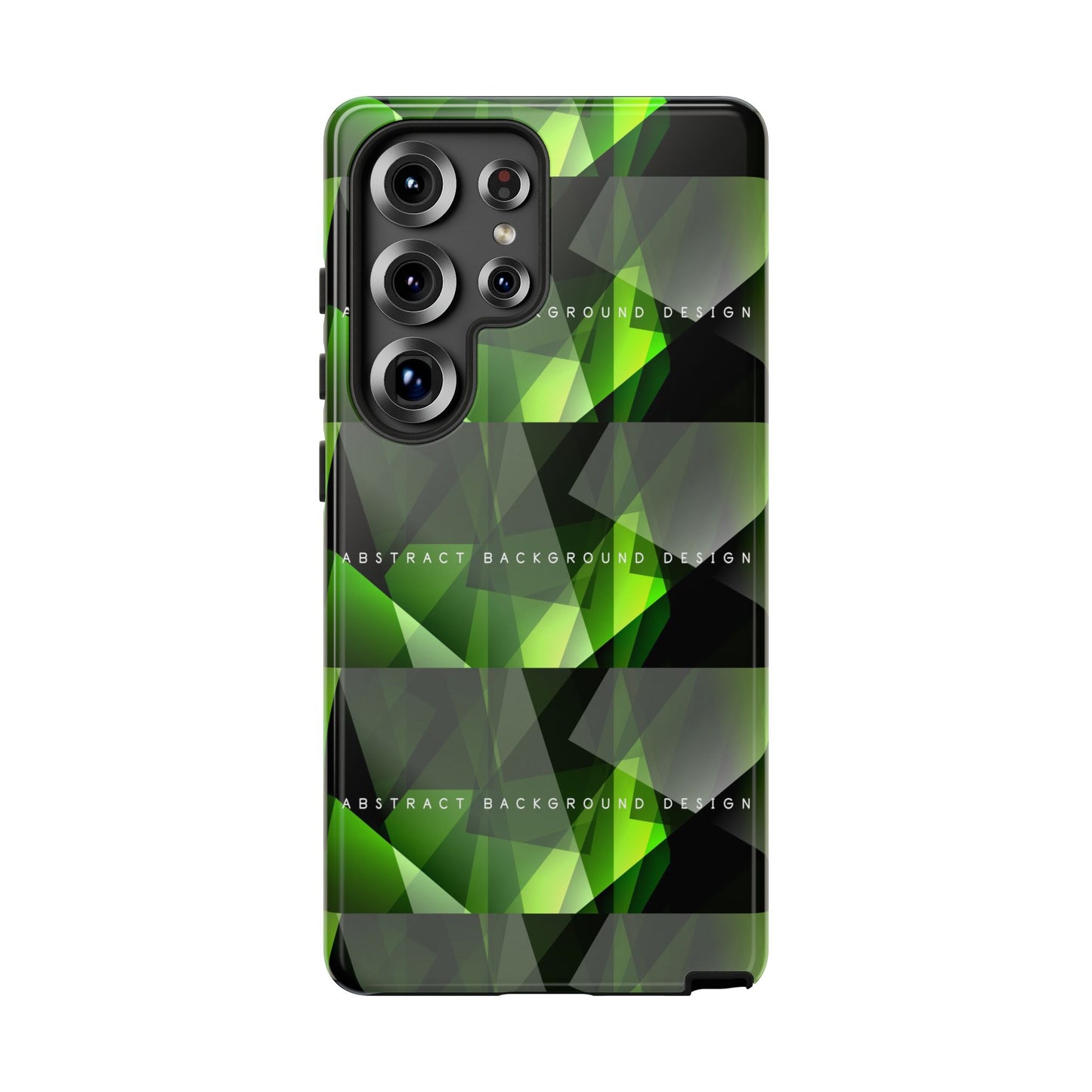 Green Geometric Phone Case — Abstract Triangular Pattern Tough Case