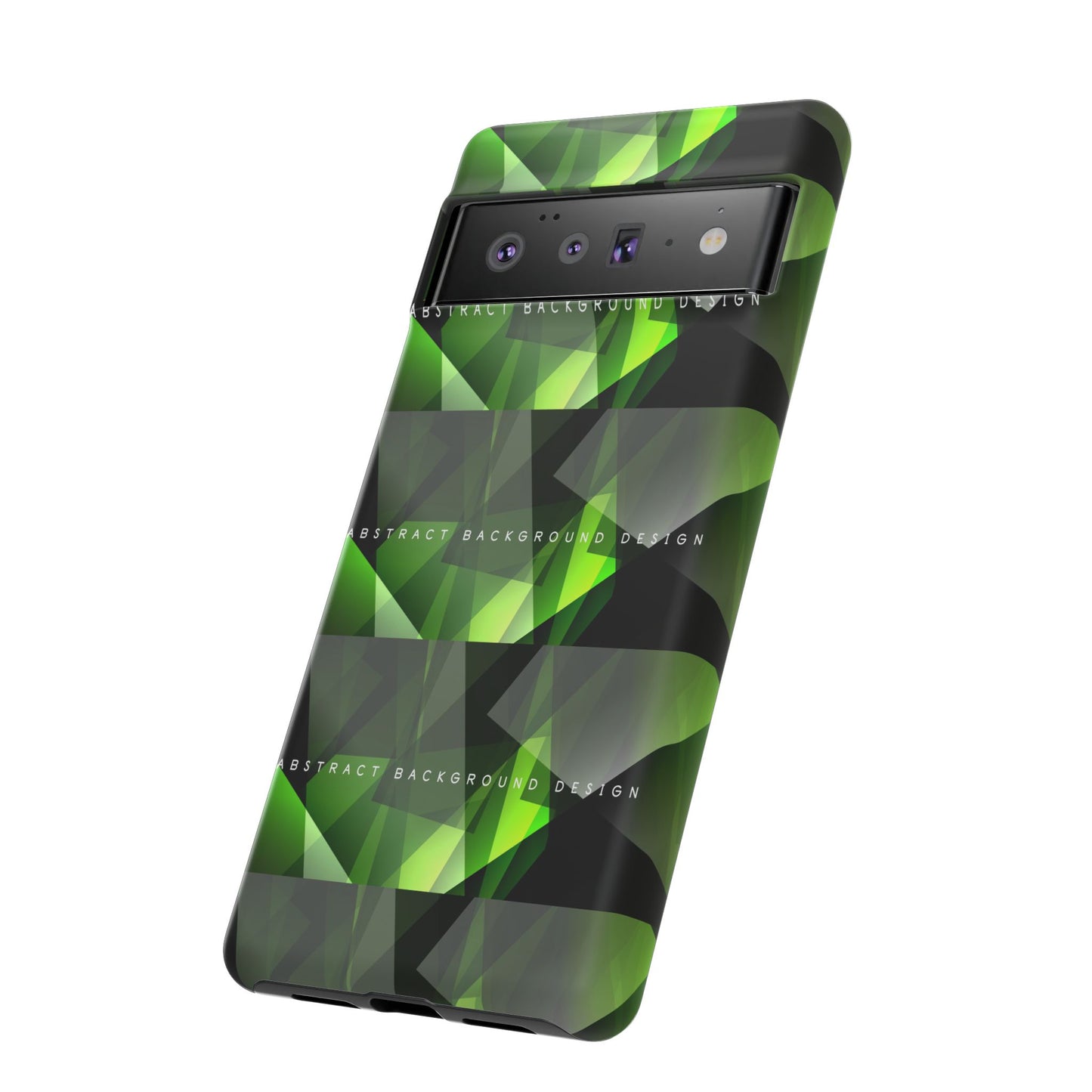 Green Geometric Phone Case — Abstract Triangular Pattern Tough Case