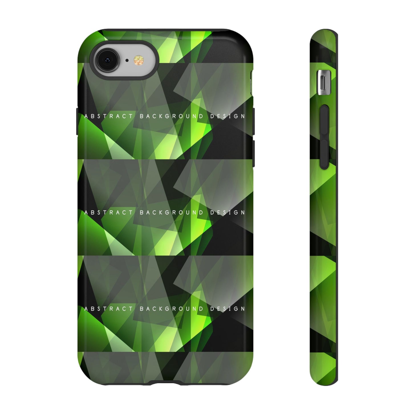 Green Geometric Phone Case — Abstract Triangular Pattern Tough Case