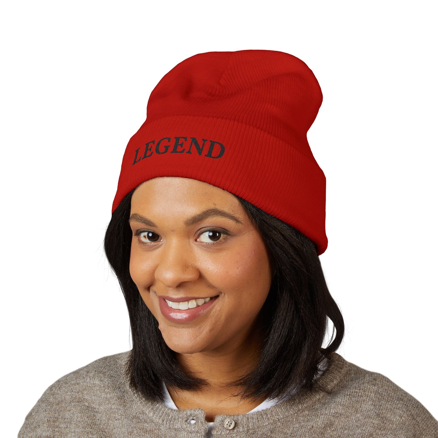 LEGEND embroidered cuffed beanie | Embroidery knit hat