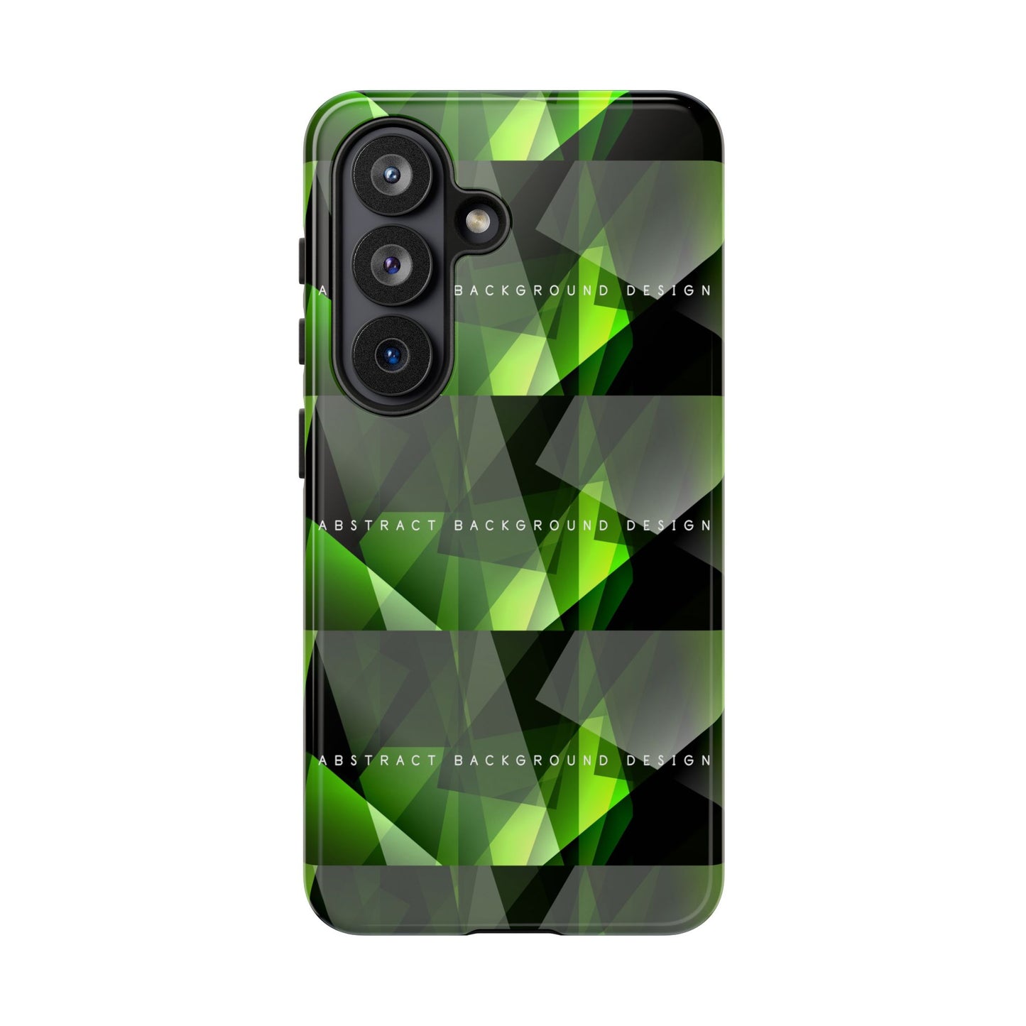 Green Geometric Phone Case — Abstract Triangular Pattern Tough Case