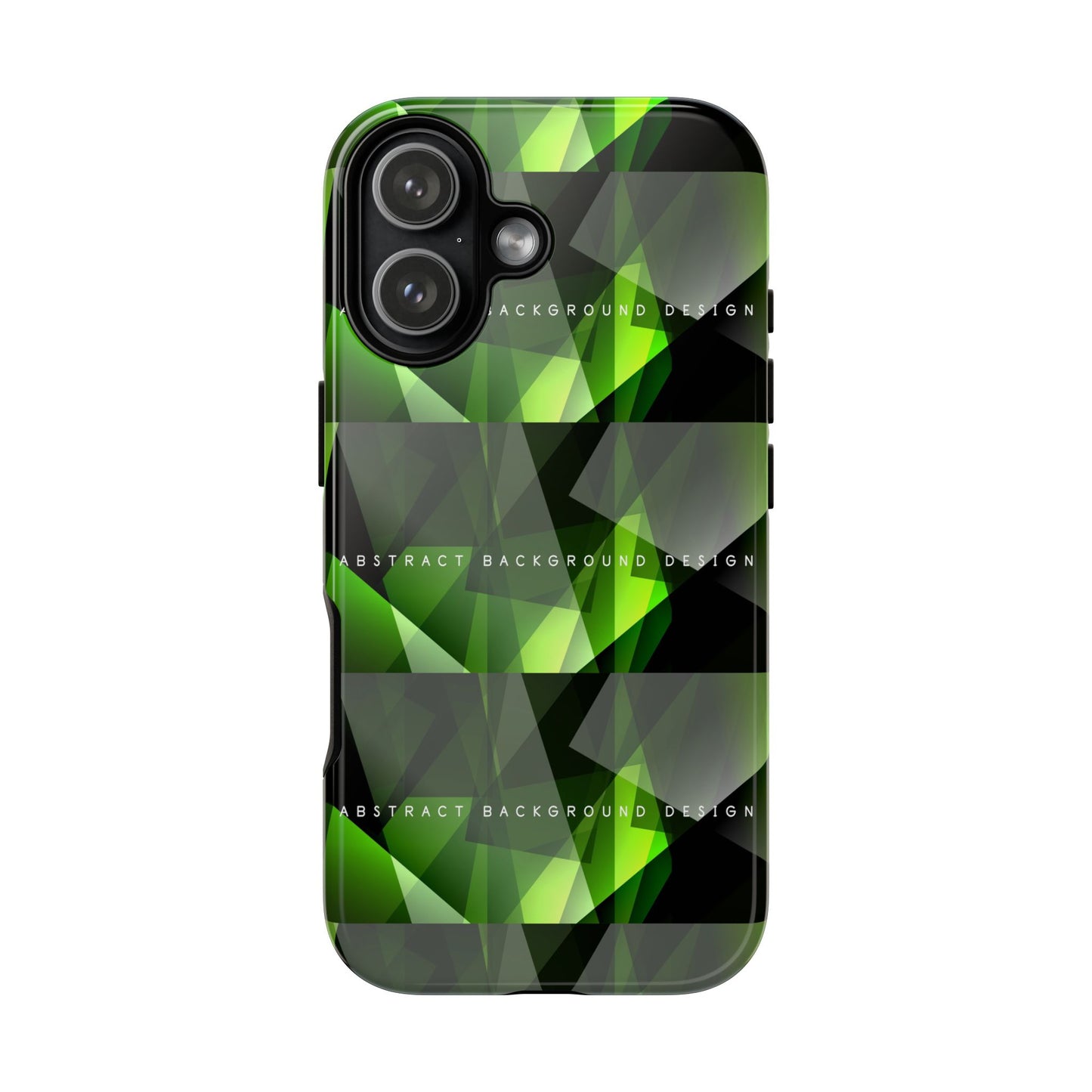 Green Geometric Phone Case — Abstract Triangular Pattern Tough Case