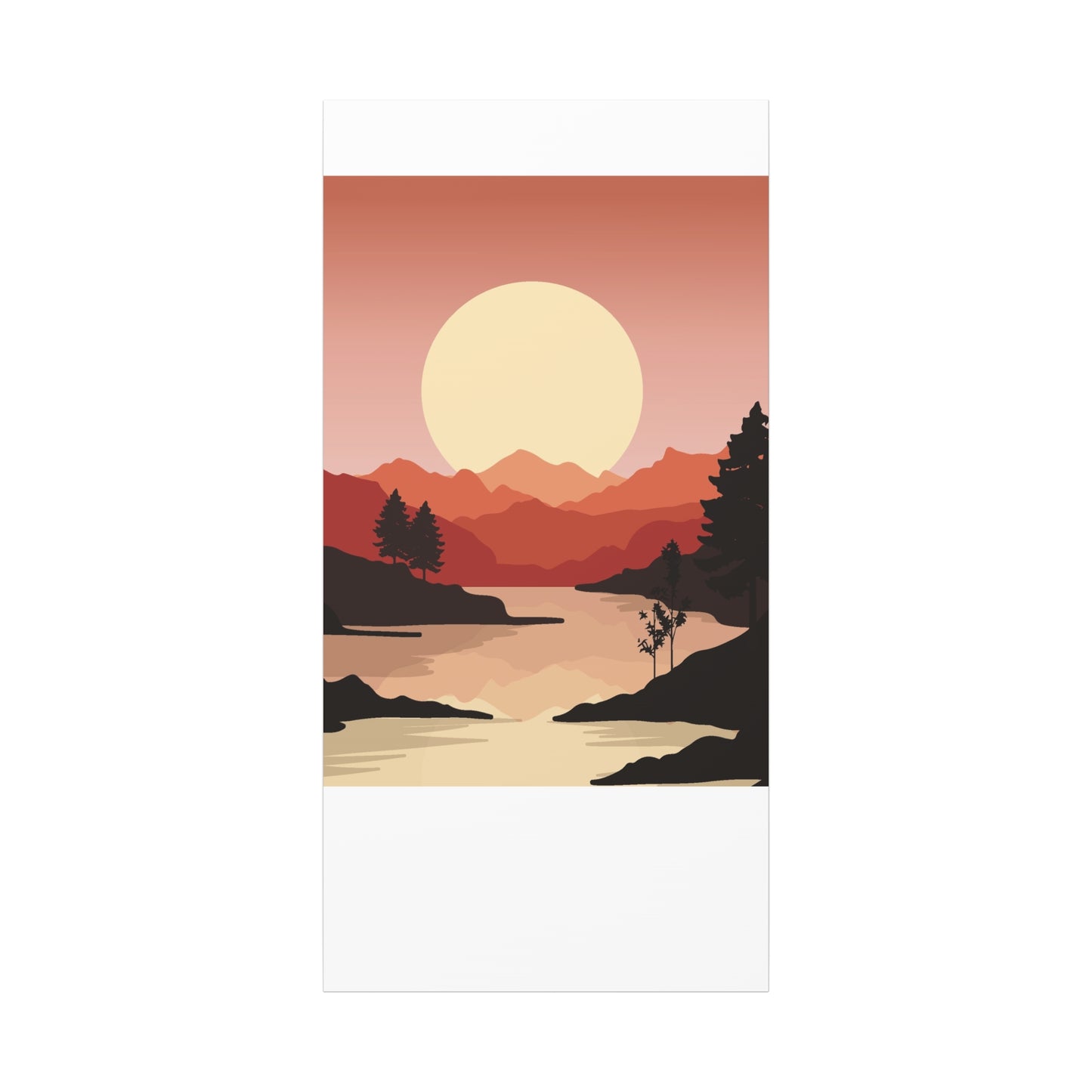 Minimal Mountain Outline Canvas, Stretched Matte, Single-Peak Trail Art | Mountaincore