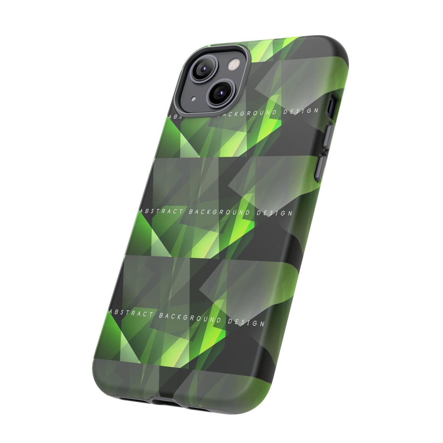 Green Geometric Phone Case — Abstract Triangular Pattern Tough Case