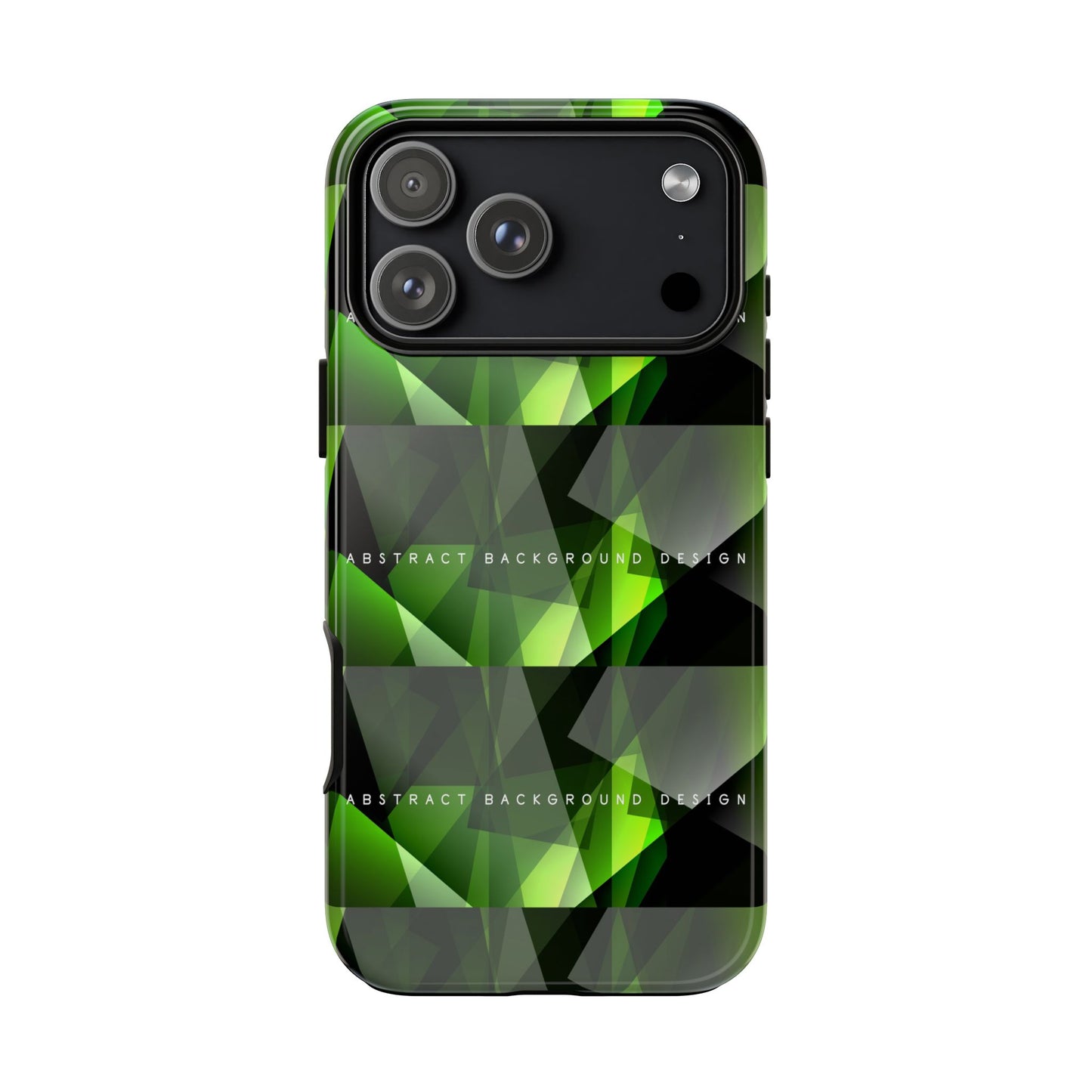 Green Geometric Phone Case — Abstract Triangular Pattern Tough Case