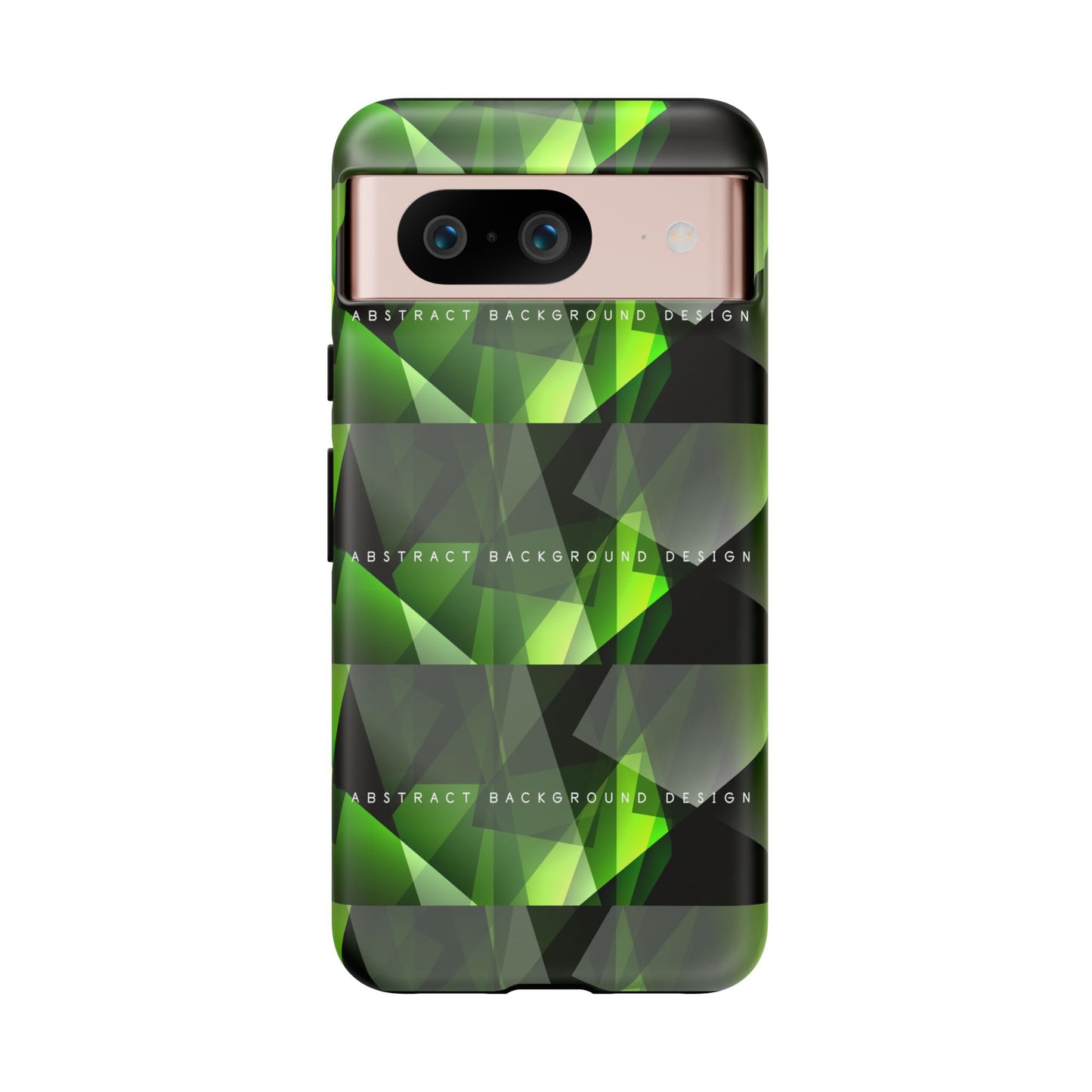 Green Geometric Phone Case — Abstract Triangular Pattern Tough Case