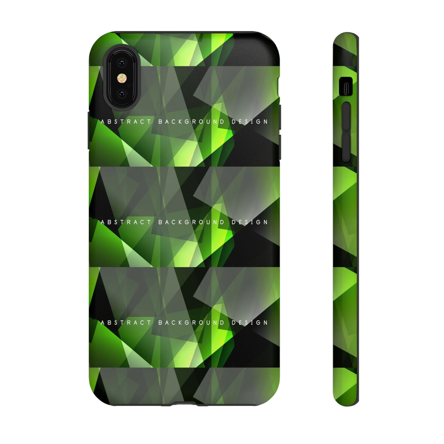 Green Geometric Phone Case — Abstract Triangular Pattern Tough Case