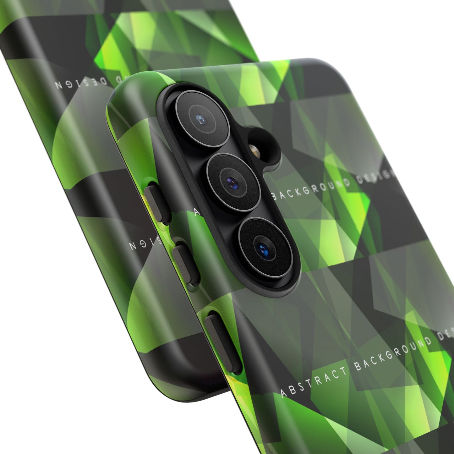 Green Geometric Phone Case — Abstract Triangular Pattern Tough Case