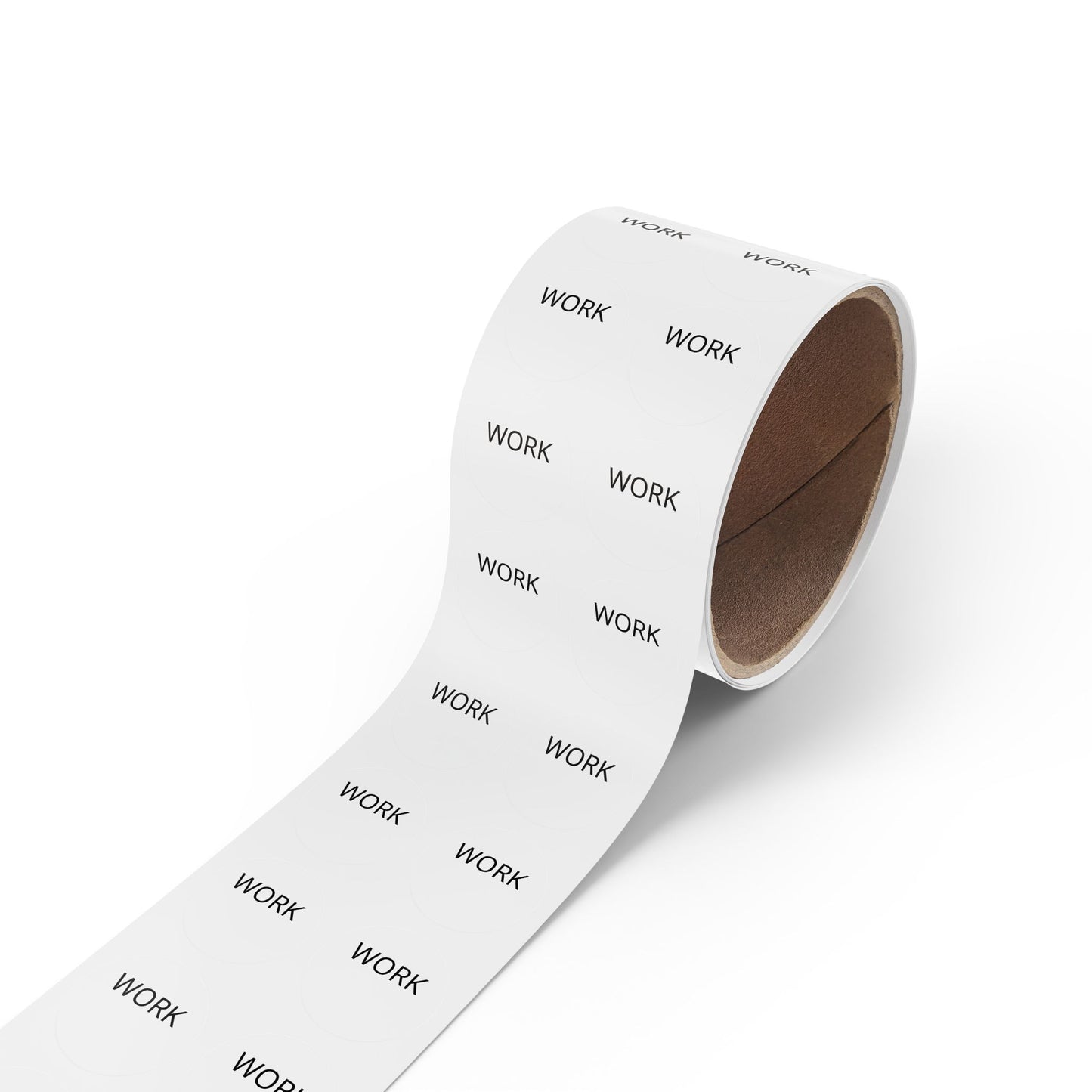 WORK round sticker | label rolls, office organization, white circle stickers