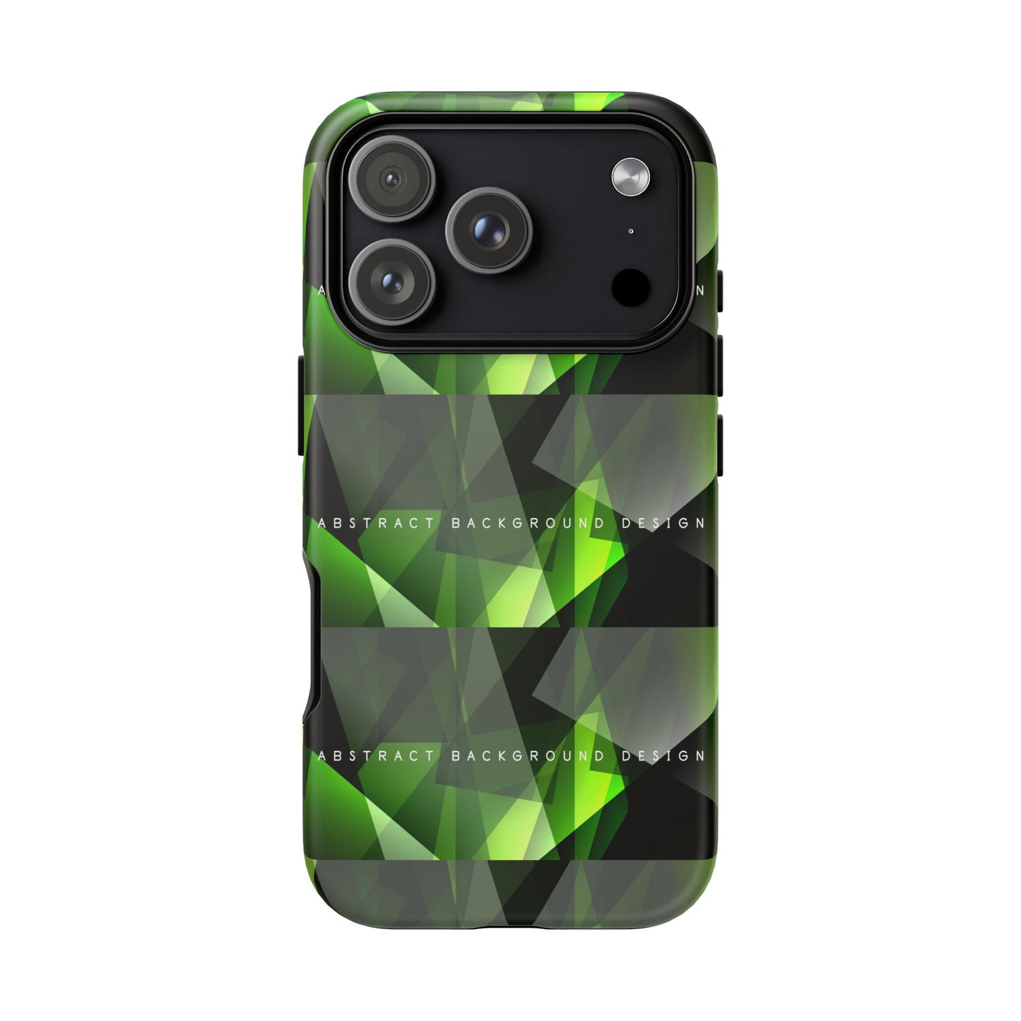 Green Geometric Phone Case — Abstract Triangular Pattern Tough Case