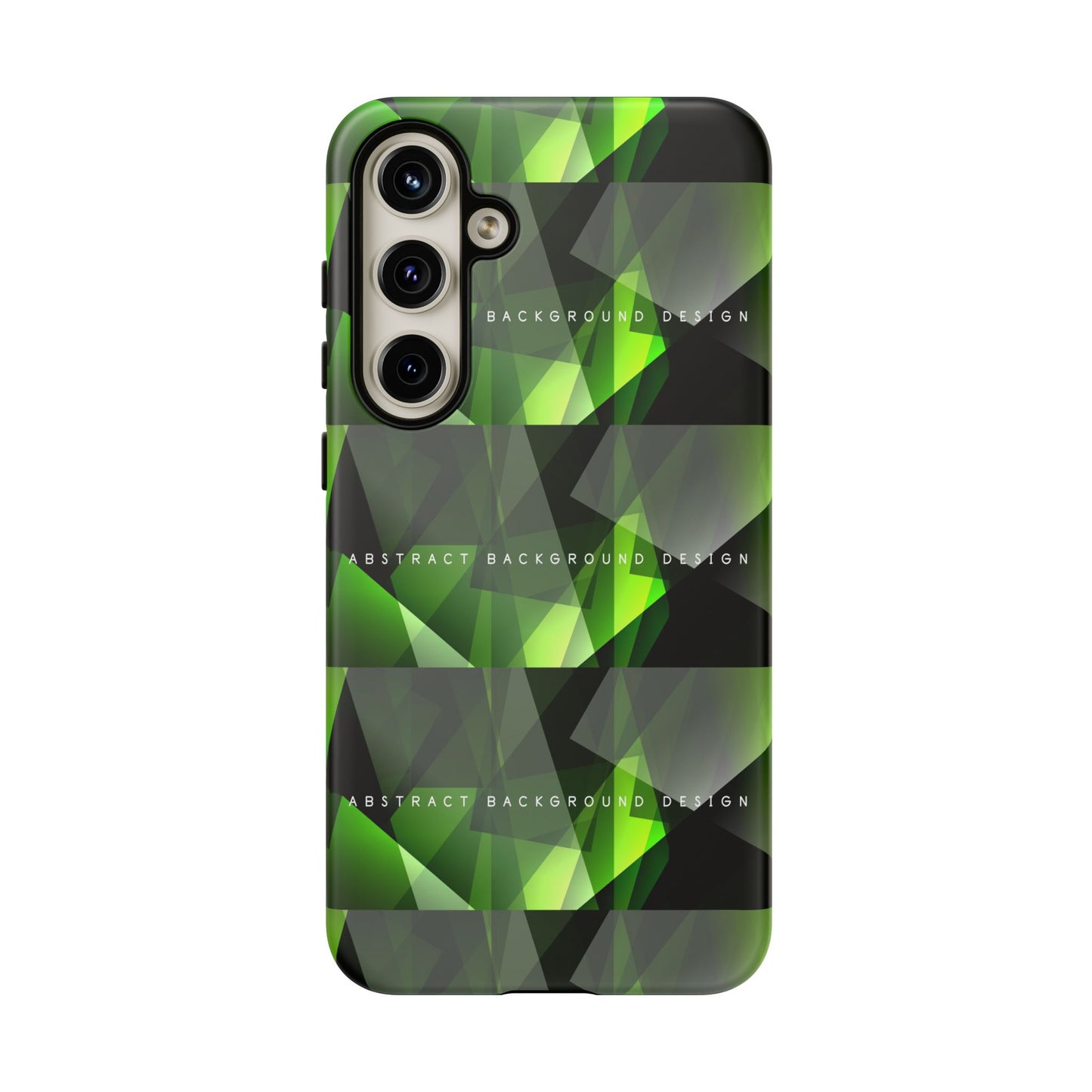Green Geometric Phone Case — Abstract Triangular Pattern Tough Case