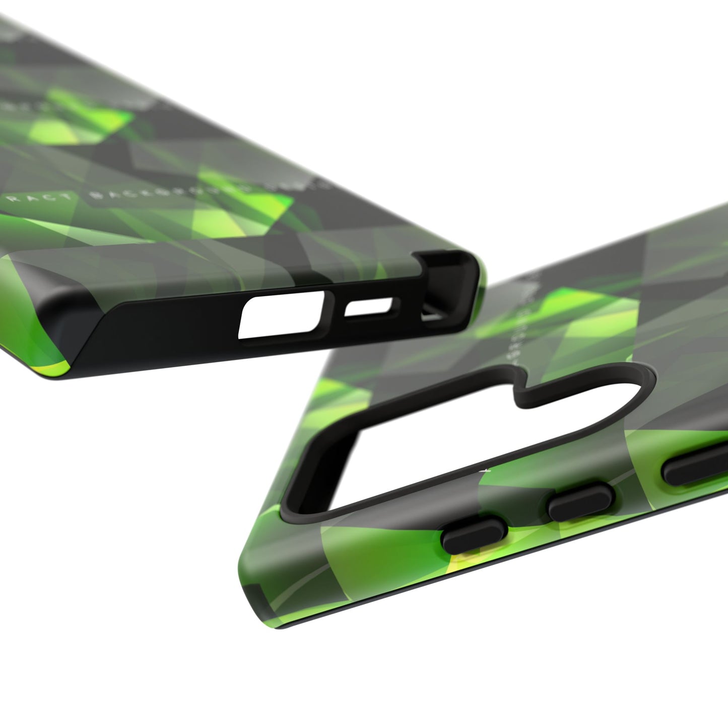 Green Geometric Phone Case — Abstract Triangular Pattern Tough Case