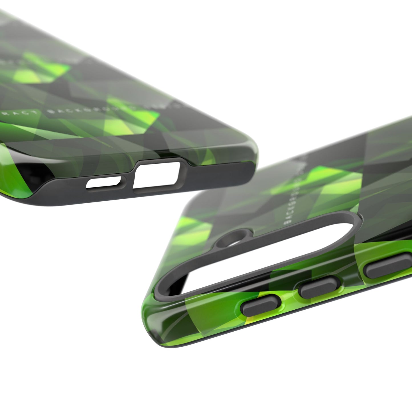 Green Geometric Phone Case — Abstract Triangular Pattern Tough Case